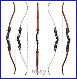 62 Archery ILF Recurve Bow and Carbon Arrows with Real Feathers Set for Target