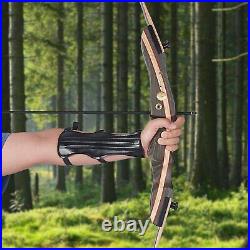 62 Archery Takedown Recurve Bow Longbow Wooden Riser Arrows Set Target Hunting