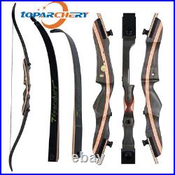 62 Archery Takedown Recurve Bow Longbow Wooden Riser Arrows Set Target Hunting