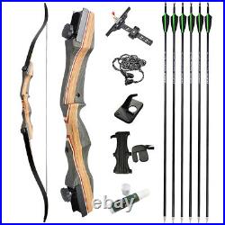 62 Takedown Recurve Bow 30-50lbs Limbs Wooden Riser Youth Adult Archery Hunting