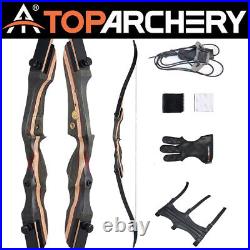 62 Wooden Takedown Recurve Bow Set Shoot Practice Archery Kit Target Hunting