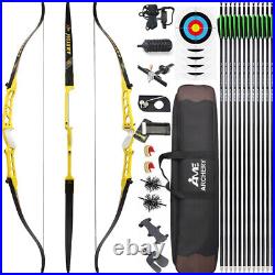 66 68 70 Recurve Bow Arrow Kit Takedown 14-40lb Archery Target Hunting Shoot