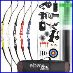 66 68 70 Takedown Recurve Bow 12Arrow Set 14-40lb Archery Bamboo Limb Hunting