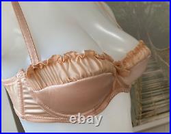 Agent Provocateur JILLY blush silk bra 36A French knickers peach fits 36B & 34C