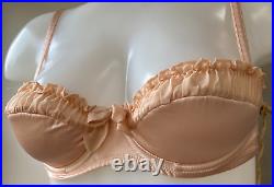 Agent Provocateur JILLY blush silk bra 36A French knickers peach fits 36B & 34C