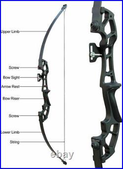 Archery 30lb/40lb Takedown Recurve Bow Set RH Longbow Hunting Target Shoting