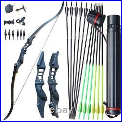 Archery 52 Takedown 40lbs Recurve Bow Kit Carbon Arrows Adult Hunting Shot RH