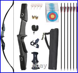 Archery 53 Takedown Recurve Bow and Arrows Set for Adults Longbow Kit Left and