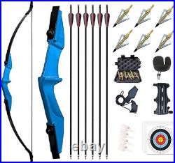 Archery 53 Takedown Recurve Bow and Arrows Set for Adults Longbow Kit Left and