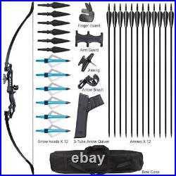 Archery 54 Takedown Recurve Bow and Arrow Set Right Hand for Hunting Target