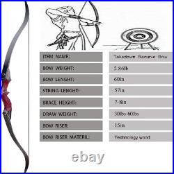 Archery 60 Takedown Hunting Recurve Bow and Arrows Set for Adults & Youth Longb