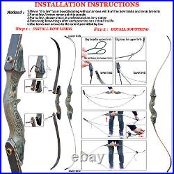 Archery 60 Takedown Recurve Bow & 12x Arrow Hunting set WOOD RISER Bow 25-50lbs