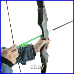 Archery 60 Takedown Recurve Bow & 12x Arrow Hunting set WOOD RISER Bow 25-50lbs