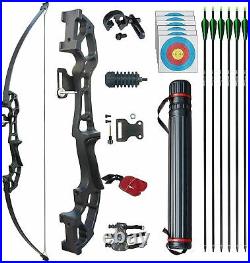 Archery Adult Takedown Recurve Bow Arrow Hunting Target Practice Longbow Set