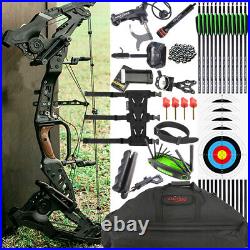 Archery Compound Bow Set 21.5-60lbs Steel Ball Dual Use Arrows Hunting 330fps