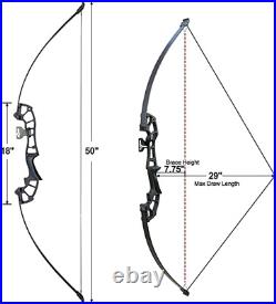 Archery Recurve Bow and Arrows Set for Adults Metal Riser 51 Longbow Kit Right