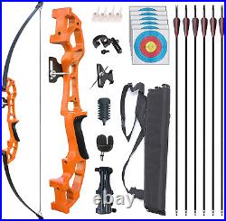 Archery Recurve Bow and Arrows Set for Adults Metal Riser 51 Longbow Kit Right