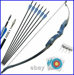 Archery Takedown Recurve Bow Set Hunting Right Hand Shooting Longbow Target Nail