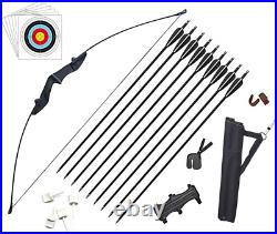 Archery Takedown Recurve Bow and Arrows Set Adult Longbow Kit for Beginner Outdo