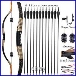 Archery Traditional Hunting Recurve Bow Mongolian Horsebow & 12PCS Arrows Set