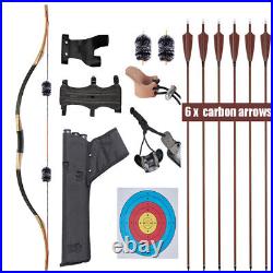 Archery Traditional Longbow Recurve Bow & Arrow & Quiver Horsebow Hunting Target