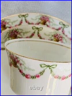 Aynsley Cup Saucer Plate Ribbons Bows Swags Trio