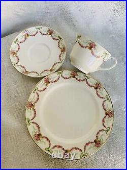 Aynsley Cup Saucer Plate Ribbons Bows Swags Trio