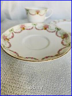 Aynsley Cup Saucer Plate Ribbons Bows Swags Trio