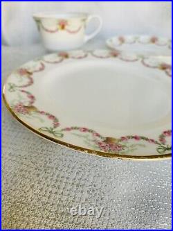 Aynsley Cup Saucer Plate Ribbons Bows Swags Trio