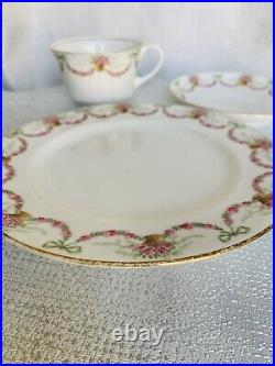 Aynsley Cup Saucer Plate Ribbons Bows Swags Trio