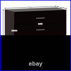 Black Chest of Drawers Modern Bedroom Furniture Bedside Table Wardrobe Desk