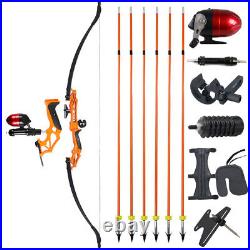 Bowfishing Recurve Bow Kit 20-55lbs Fishing Bow Arrows Reel Archery Straight Bow