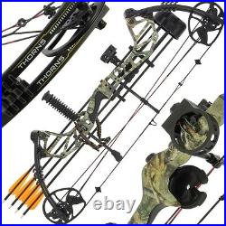 Compound Archery Bow 30-70lbs & Arrow Set Hunting Shooting Target Camo 300fps