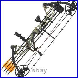 Compound Archery Bow 30-70lbs & Arrow Set Hunting Shooting Target Camo 300fps