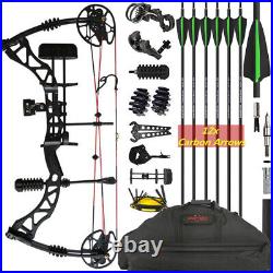 Compound Bow Arrows Set 30-70lbs Adjustable Archery Hunting Shooting Let Off 85%