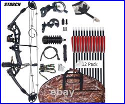 Compound Bow Carbon Arrow Kit Set 30-55lbs Adjust Archery Field Bow Shooting