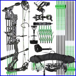 Compound Bow Carbon Arrows Set 320fps Adjustable 30-70lbs Target Archery Hunting