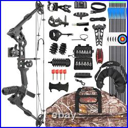 Compound Bow Set 20-70lbs Adjustable Archery Hunting Target RH LH Arrow Shooting