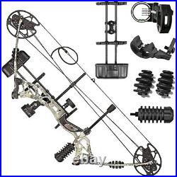 Compound Bow Set 30-70lbs Adjustable 320fps Carbon Arrows Archery Hunting Target