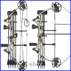 Compound Bow Set 30-70lbs Adjustable 320fps Carbon Arrows Archery Hunting Target