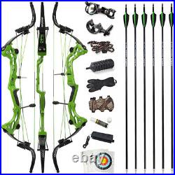 Compound Bow Set 40-55lbs Adjustable 320FPS Archery Recurve Bow Hunting Fishing