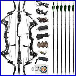 Compound Bow Set 40-55lbs Adjustable 320FPS Archery Recurve Bow Hunting Fishing