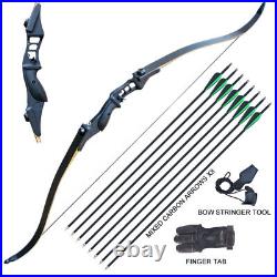 D&Q 30-50lb 52 Recurve riser Bow and Arrow set Archery Target Practice Bow limb