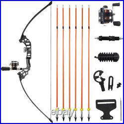 Fishing Recurve Bow Set 40lbs Bowfishing Arrow Reel Straight Bow Archery Hunting