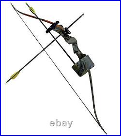 Haller Recurve Bow Set 20lbs with 2 Fiberglass Arrows and Armguard Camo Design