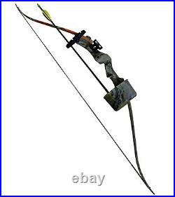 Haller Recurve Bow Set 20lbs with 2 Fiberglass Arrows and Armguard Camo Design