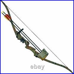 Haller Recurve Bow Set 20lbs with 2 Fiberglass Arrows and Armguard Camo Design