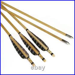 Handmade Archery Traditional Recurve Bow & Wooden Arrows, Quiver, Protector Set