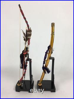 Japanese Boy's Day Bow Arrow And Sword Display Stand Set Vtg Amulet ID387