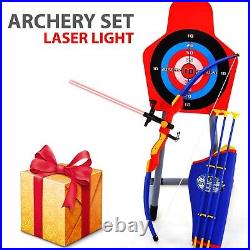 Kids Bow and Arrow Archery Set with Target Stand and Strapped Shoulder Quiver